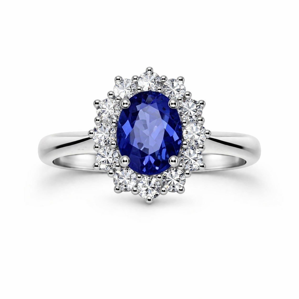 Anello in Tanzanite blu e Diamanti