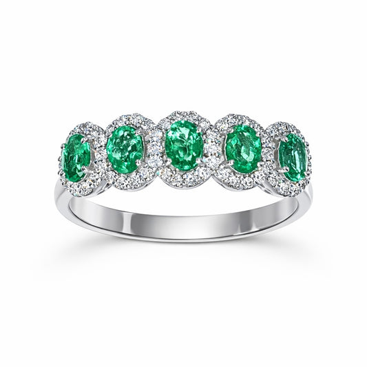 Anello con Smeraldi e Diamanti
