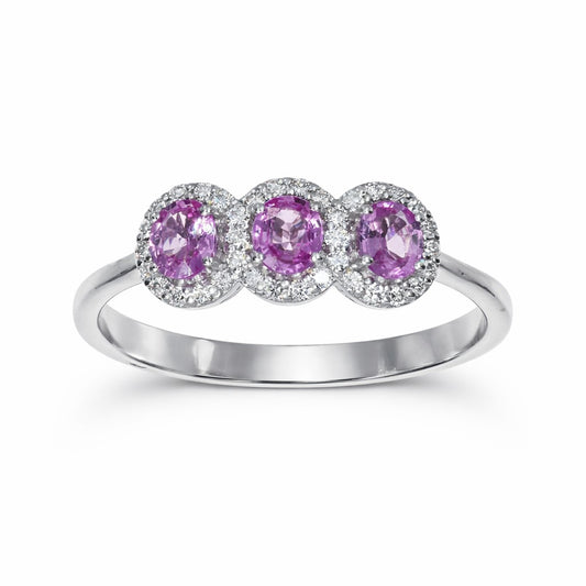 Anello in Tazanite Rosa e Diamanti