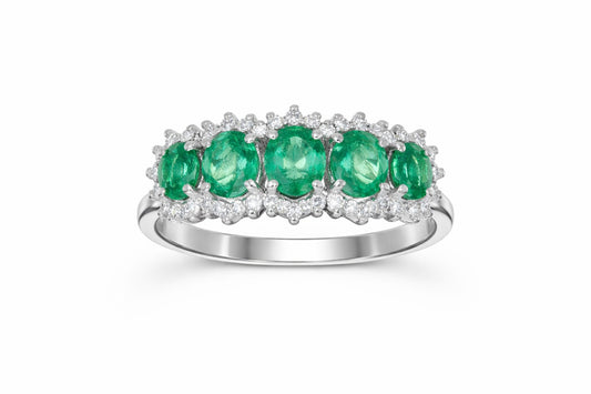 Anello con Smeraldi e Diamanti