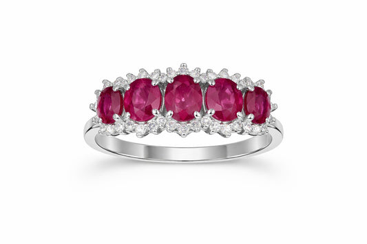 Anello con Rubini e Diamanti